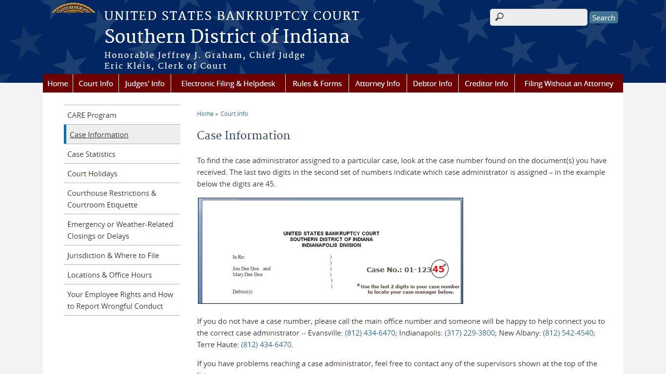 Case Information | Southern District of Indiana | United States ...
